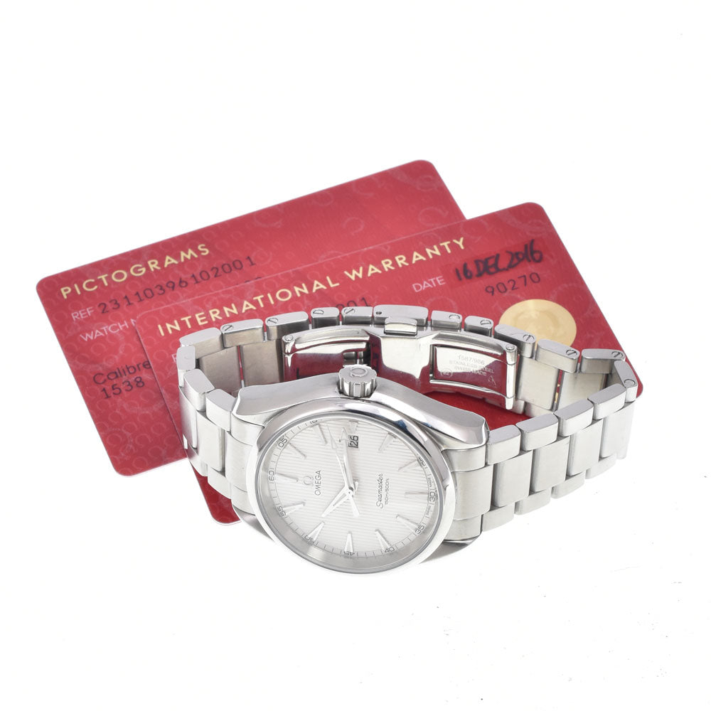 with paper OMEGA Seamaster 150m Aqua Terra 231.10.39.61.02.001 Date Silver Dial Quartz Men's
 Watch I#150549
