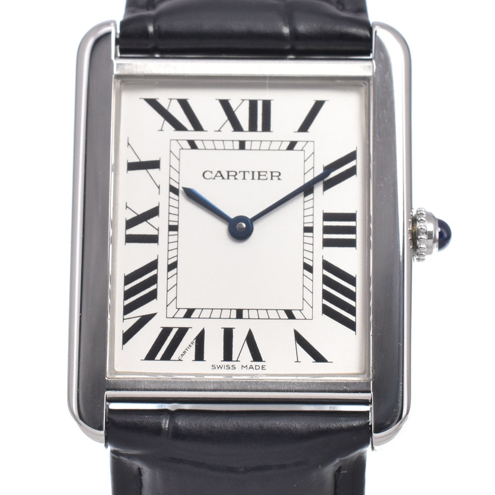 with paper CARTIER Tank solo LM W5200003 Silver Dial Quartz Men's
 Watch J#150553