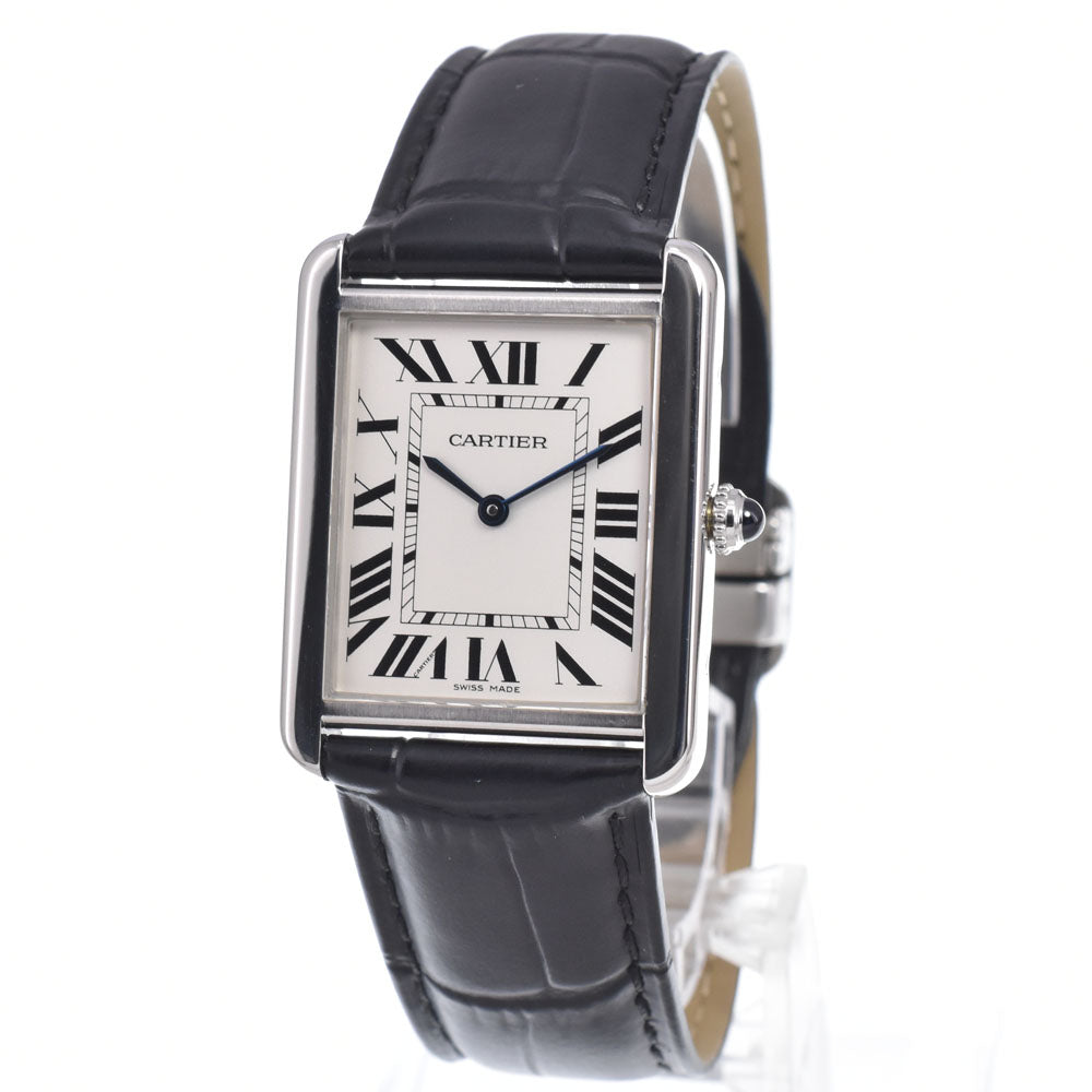 with paper CARTIER Tank solo LM W5200003 Silver Dial Quartz Men's
 Watch J#150553