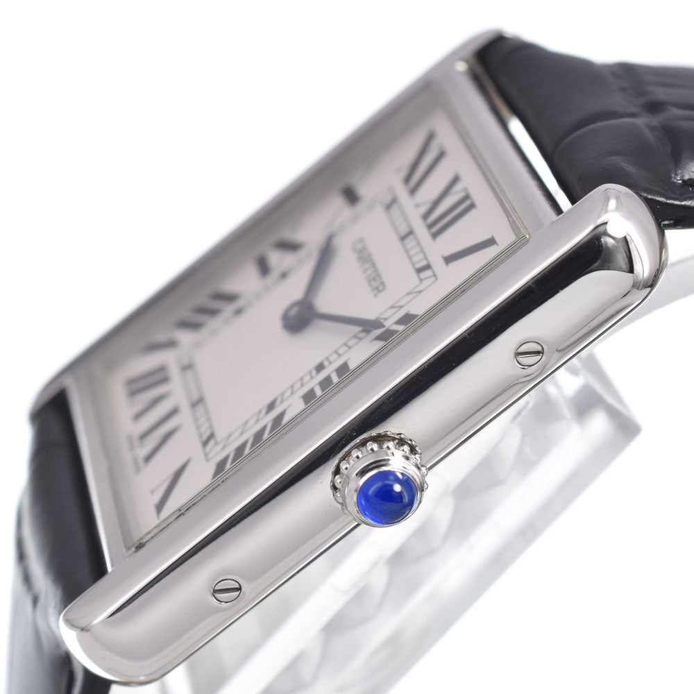 with paper CARTIER Tank solo LM W5200003 Silver Dial Quartz Men's
 Watch J#150553
