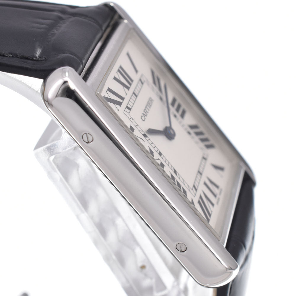 with paper CARTIER Tank solo LM W5200003 Silver Dial Quartz Men's
 Watch J#150553