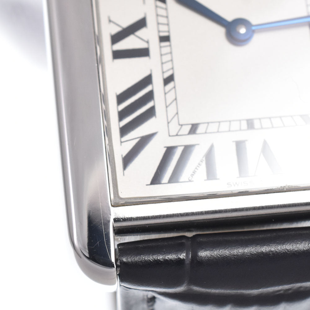 with paper CARTIER Tank solo LM W5200003 Silver Dial Quartz Men's
 Watch J#150553