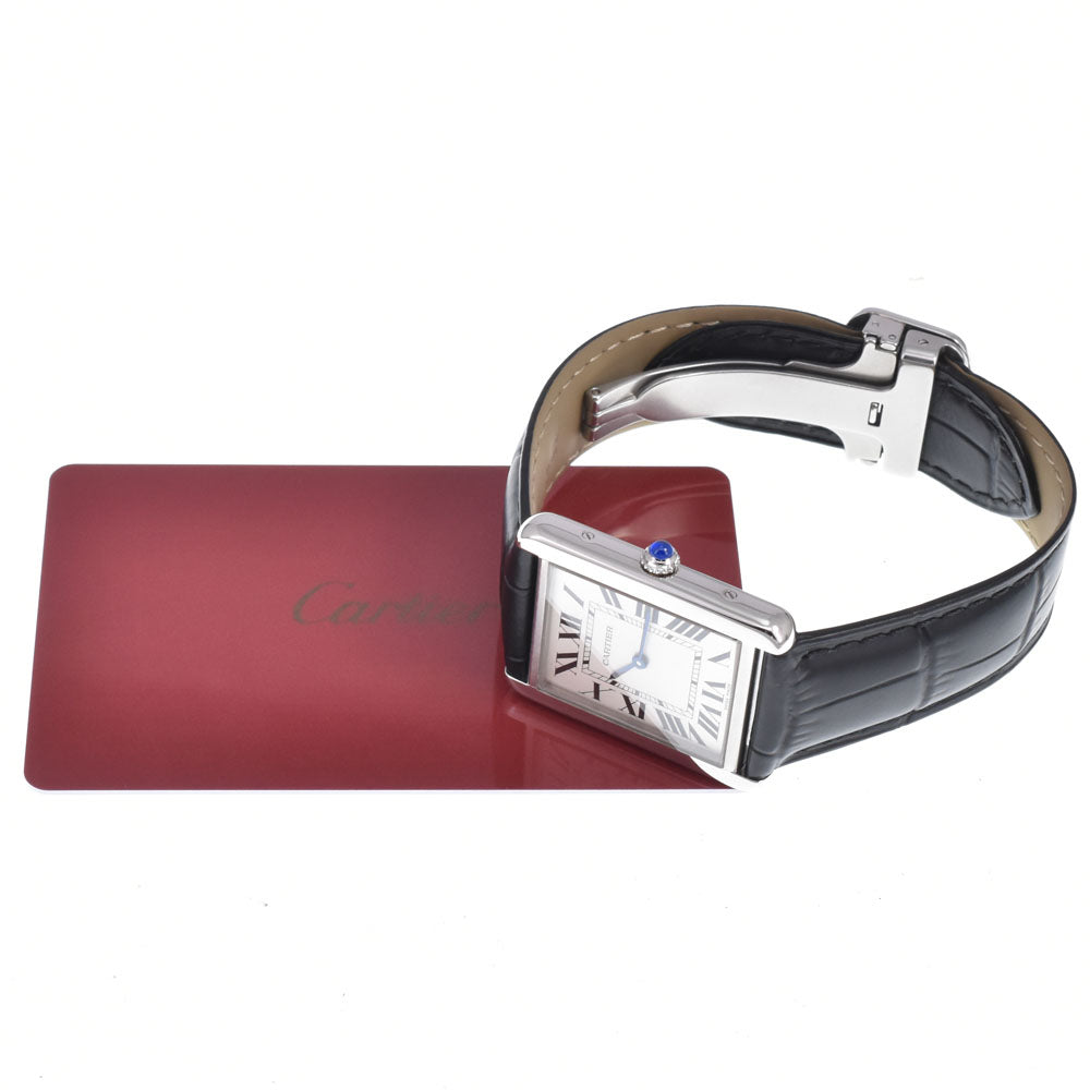 with paper CARTIER Tank solo LM W5200003 Silver Dial Quartz Men's
 Watch J#150553