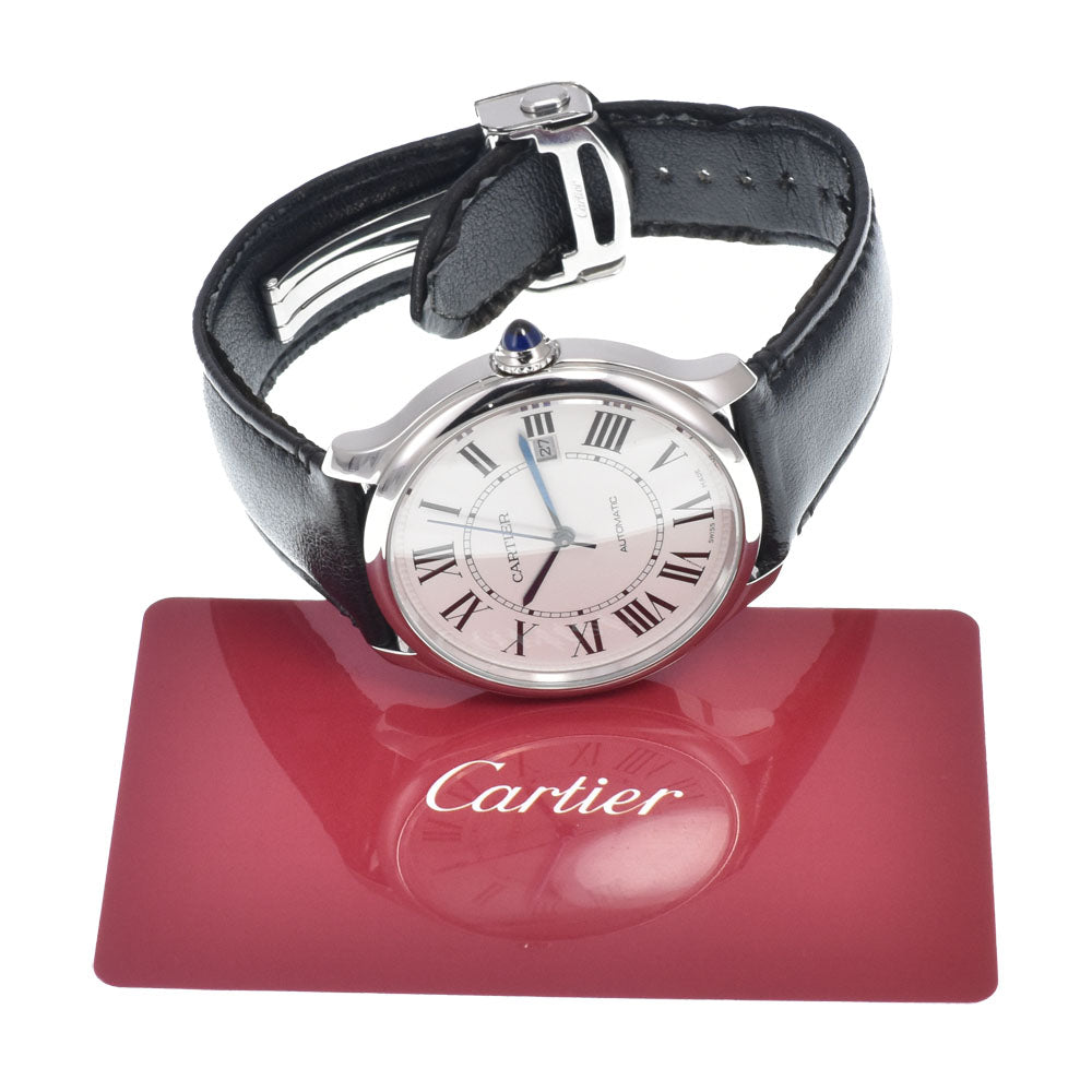 with paper CARTIER Ronde Must de Cartier WSRN0032 Silver Dial Automatic Men's
 Watch I#150554