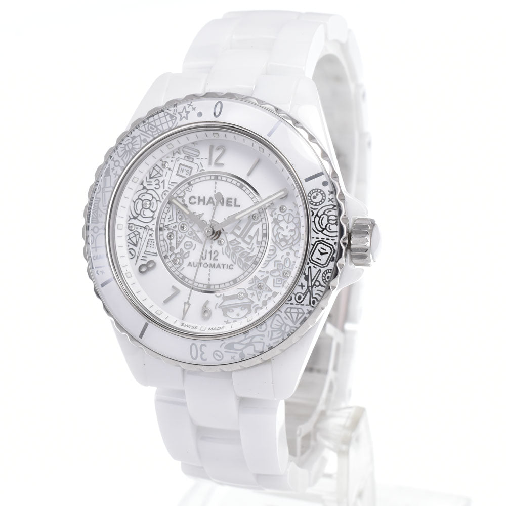 with paper CHANEL J12 .20 H6476 Limited to 2020 pieces worldwide, 12P diamond white Dial Automatic Unisex
 Watch J#150561