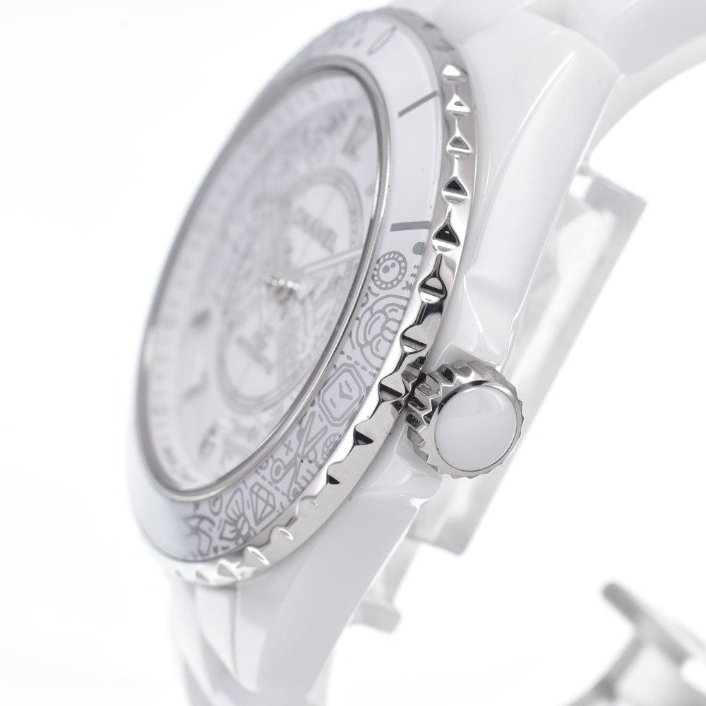 with paper CHANEL J12 .20 H6476 Limited to 2020 pieces worldwide, 12P diamond white Dial Automatic Unisex
 Watch J#150561