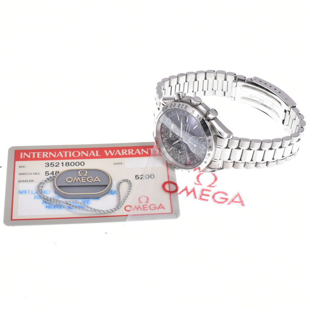 with paper OMEGA Speedmaster 3521.80 Triple calendar blue Dial Automatic Men's
 Watch K#150585