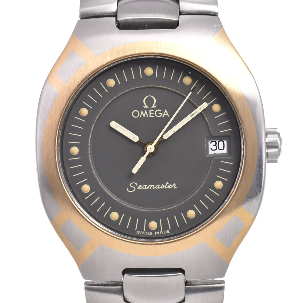 OMEGA Seamaster Polaris 12410.10 Date Stainless Steel / K18YG gray Dial Quartz Men's
 Watch K#150592