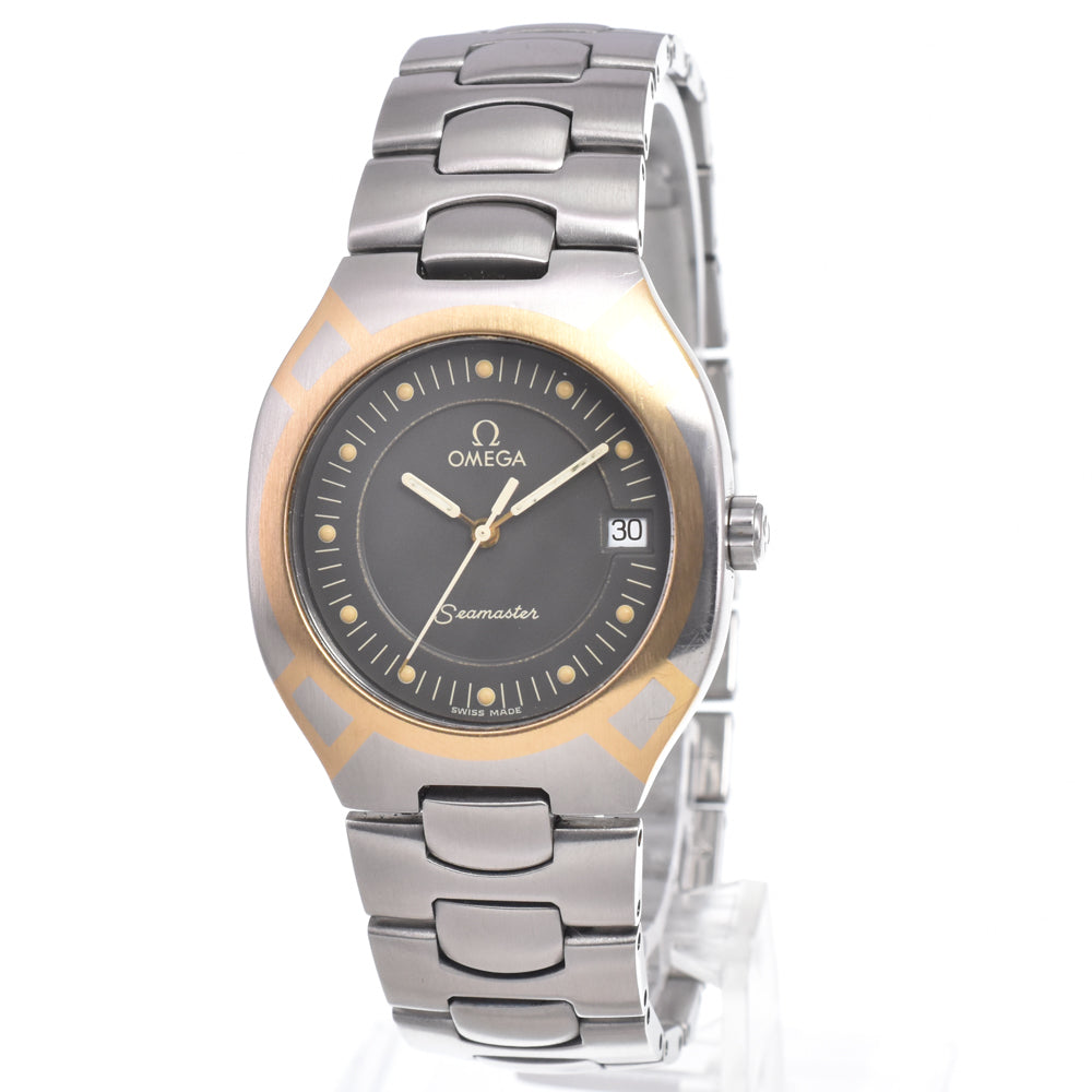 OMEGA Seamaster Polaris 12410.10 Date Stainless Steel / K18YG gray Dial Quartz Men's
 Watch K#150592