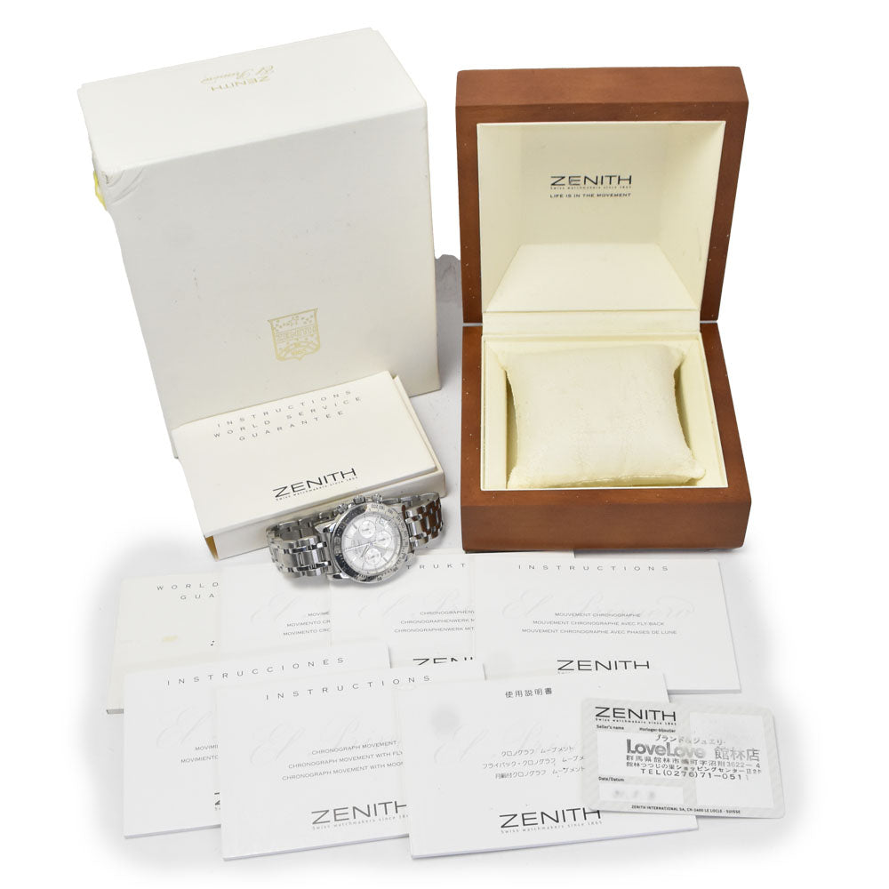 with paper ZENITH El Primero Rainbow 01/02.0461.400 Chronograph Date Silver Dial Automatic Men's
 Watch I#150605