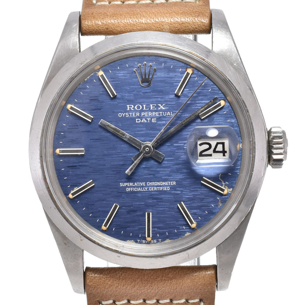 ROLEX Oyster perpetual date 1500 vintage Cal.1570 blue Dial Automatic Men's
 Watch O#150624