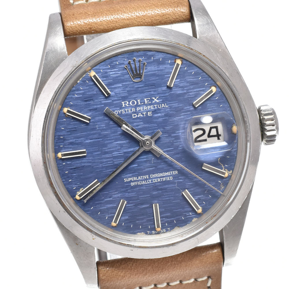 ROLEX Oyster perpetual date 1500 vintage Cal.1570 blue Dial Automatic Men's
 Watch O#150624