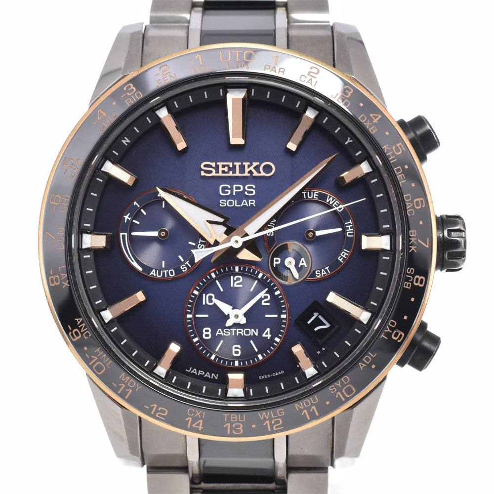 with paper SEIKO Astron 5X53-0AA0/SBXC007 GPS (Limited Edition of 2000 Units) Navy Dial GPS Solar Men's
 Watch J#150639