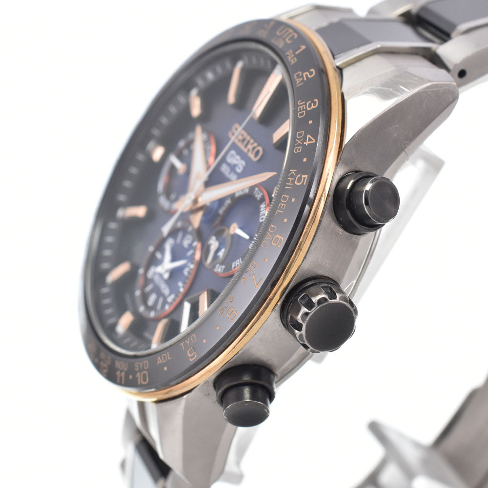 with paper SEIKO Astron 5X53-0AA0/SBXC007 GPS (Limited Edition of 2000 Units) Navy Dial GPS Solar Men's
 Watch J#150639