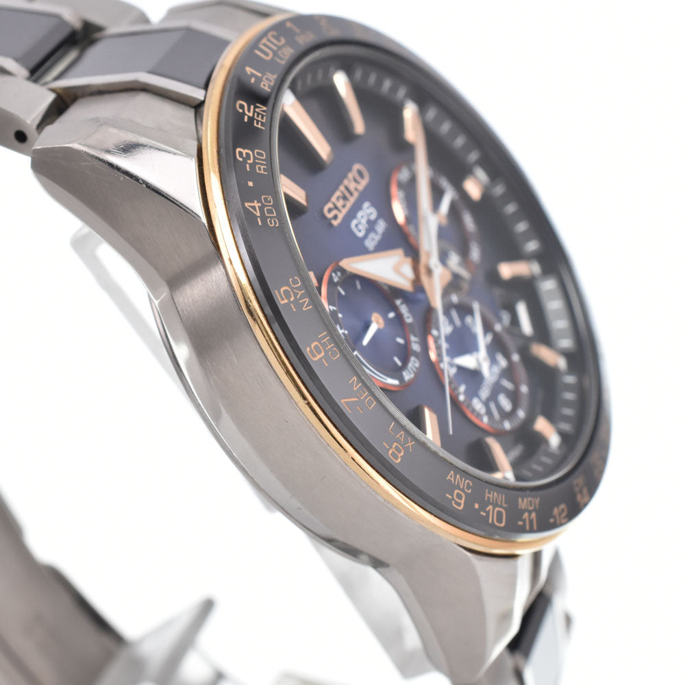 with paper SEIKO Astron 5X53-0AA0/SBXC007 GPS (Limited Edition of 2000 Units) Navy Dial GPS Solar Men's
 Watch J#150639