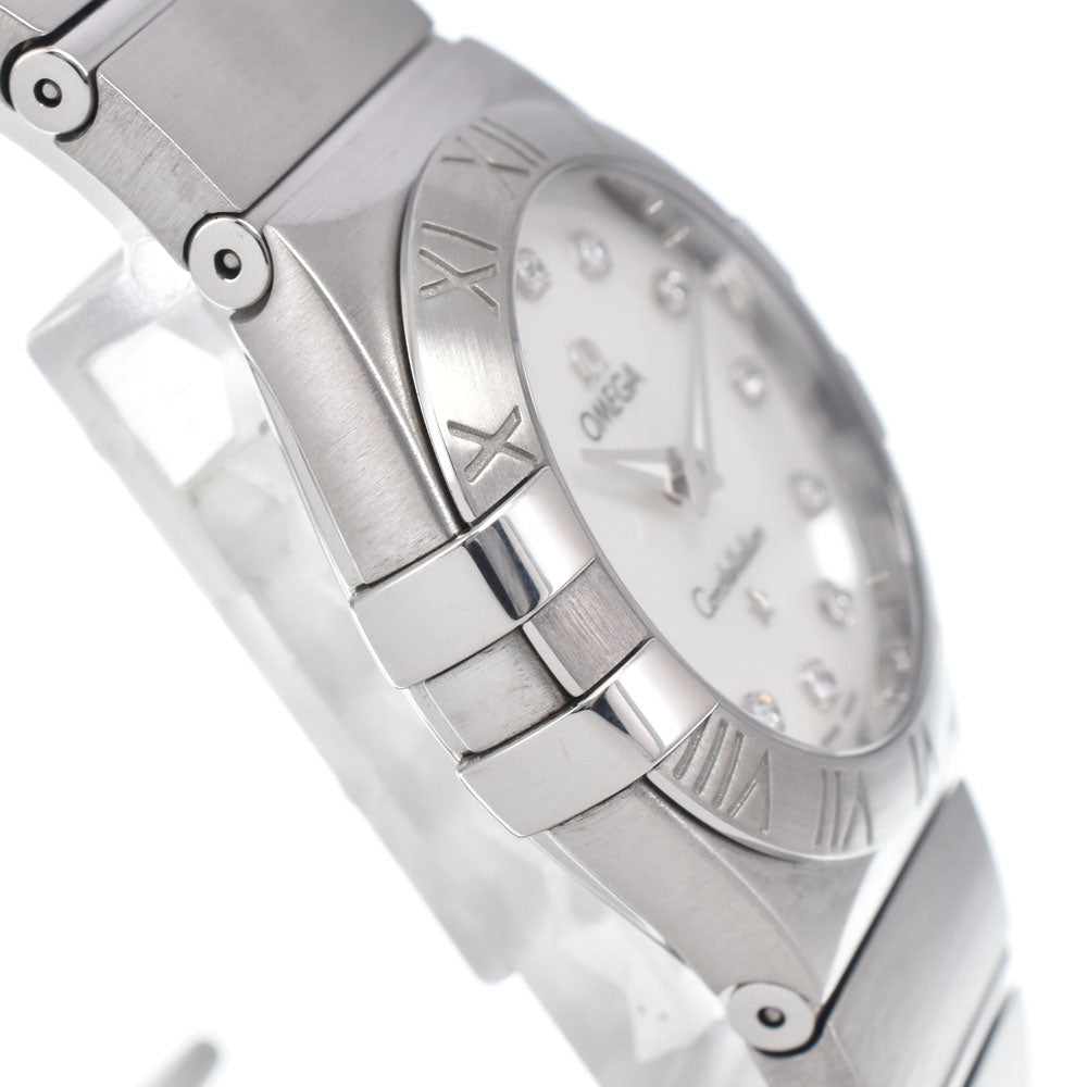 with paper OMEGA Constellation 123.10.27.60.55.001 12P diamond White shell Dial Quartz Ladies
 Watch K#150648