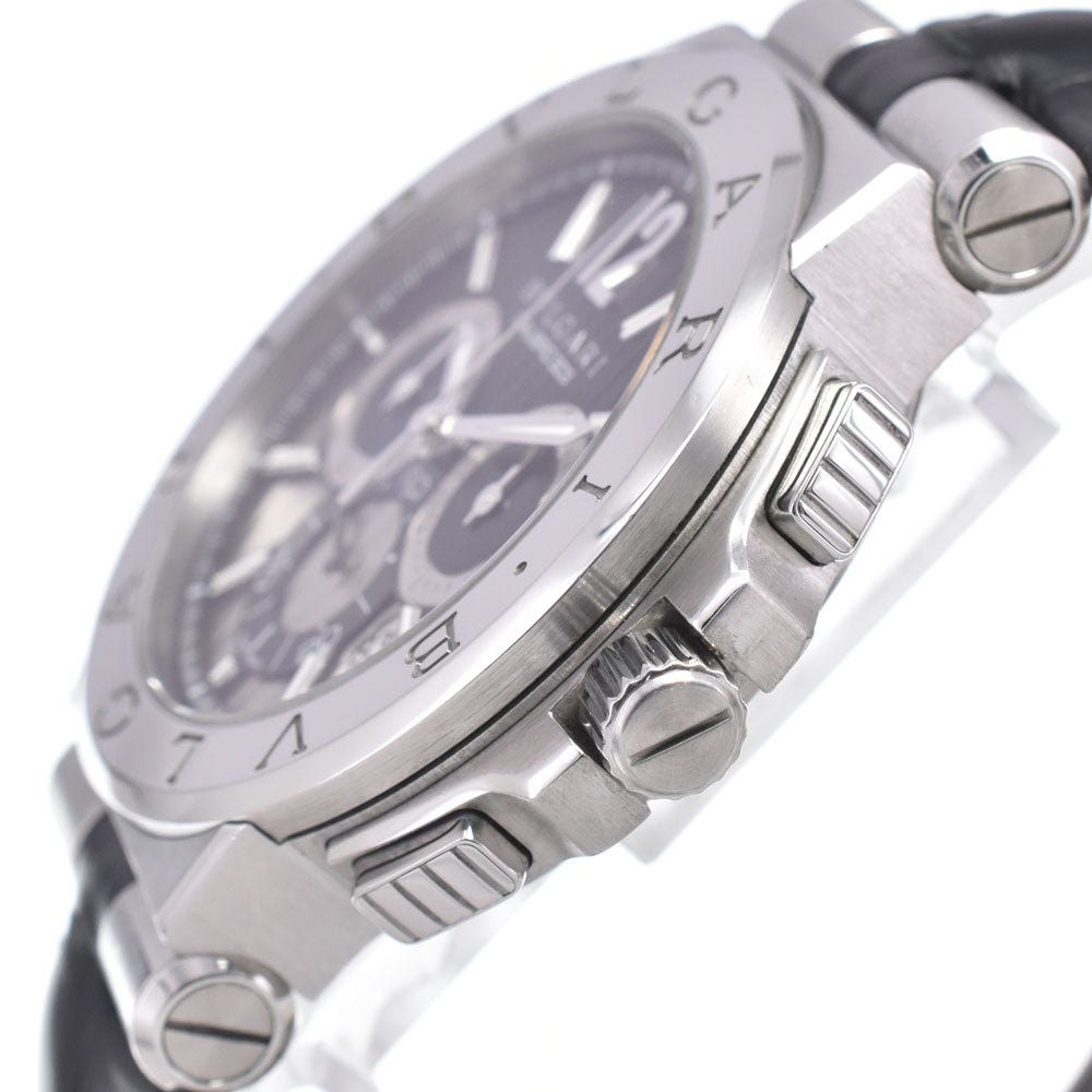 with paper BVLGARI Diagono Calibro DG42SCH Chronograph Date black Dial Automatic Men's
 Watch I#150649