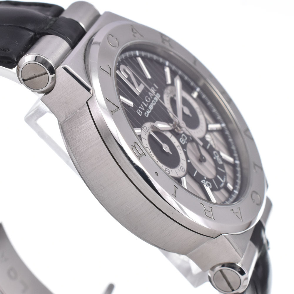 with paper BVLGARI Diagono Calibro DG42SCH Chronograph Date black Dial Automatic Men's
 Watch I#150649