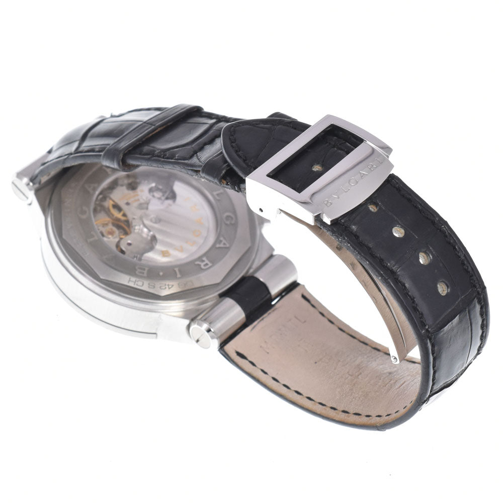 with paper BVLGARI Diagono Calibro DG42SCH Chronograph Date black Dial Automatic Men's
 Watch I#150649