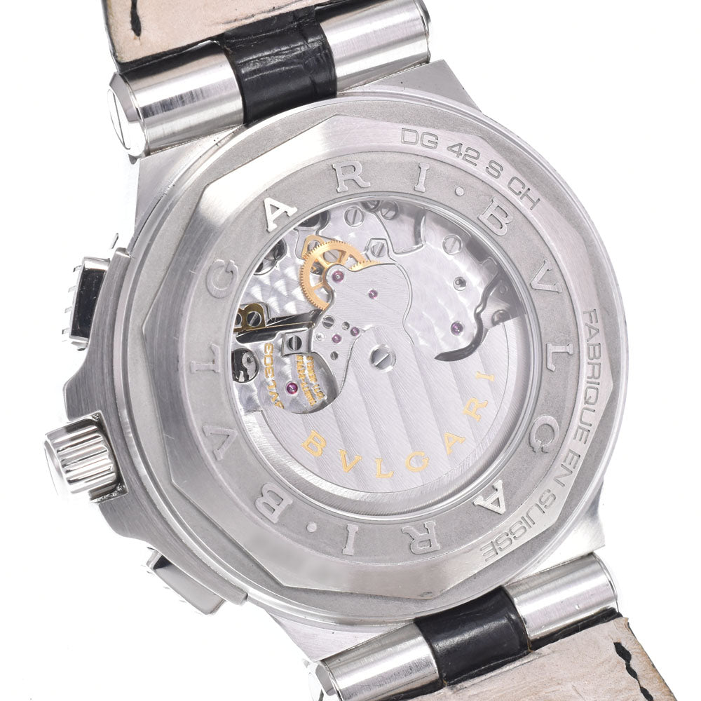 with paper BVLGARI Diagono Calibro DG42SCH Chronograph Date black Dial Automatic Men's
 Watch I#150649