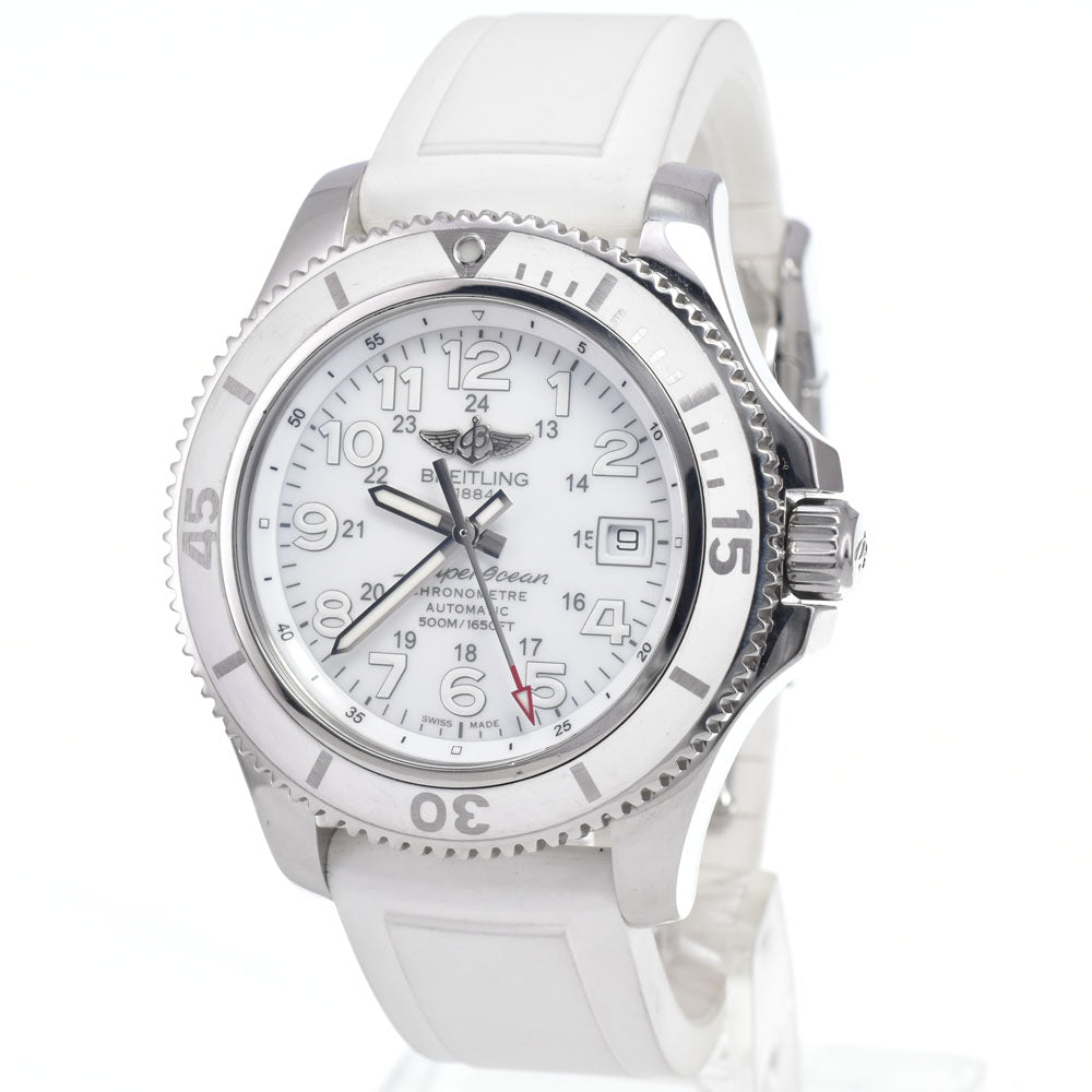with paper BREITLING Super Ocean II A17365D2/A766 Date white Dial Automatic Men's
 Watch I#150651