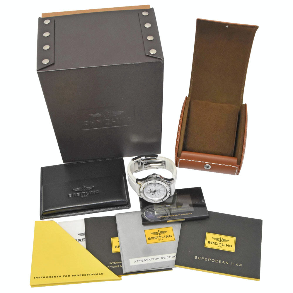 with paper BREITLING Super Ocean II A17365D2/A766 Date white Dial Automatic Men's
 Watch I#150651