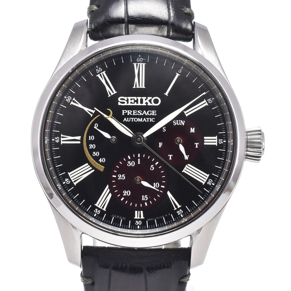 SEIKO Presage SARW045 6R21-01F0 Lacquer / sandalwood limited model power reserve black Dial Automatic Men's
 Watch L#150665