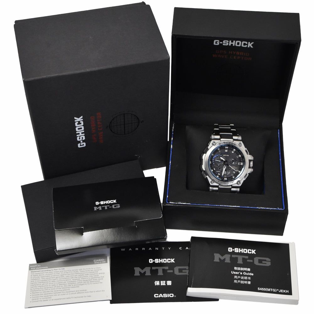 with paper CASIO G-SHOCK MT-G MTG-G1000D-1A2JF gray Dial GPS Solar Men's
 Watch K#150666