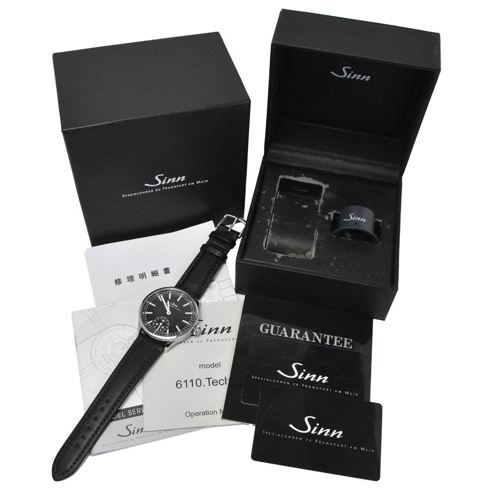 with paper Sinn 6110 6110.Technik Small second black Dial Hand Winding Men's
 Watch K#150667