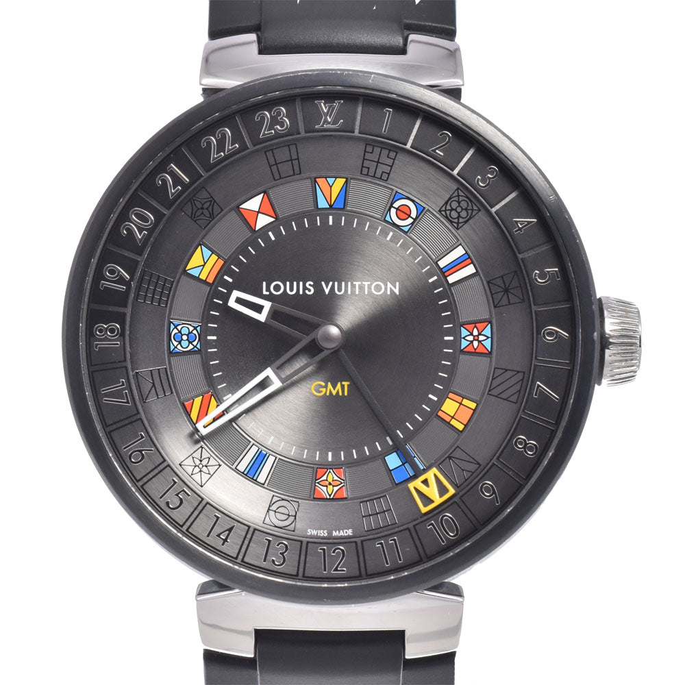 LOUIS VUITTON Tambour Moon Dual Time GMT QA097 GMT gray Dial Quartz Men's
 Watch K#150671