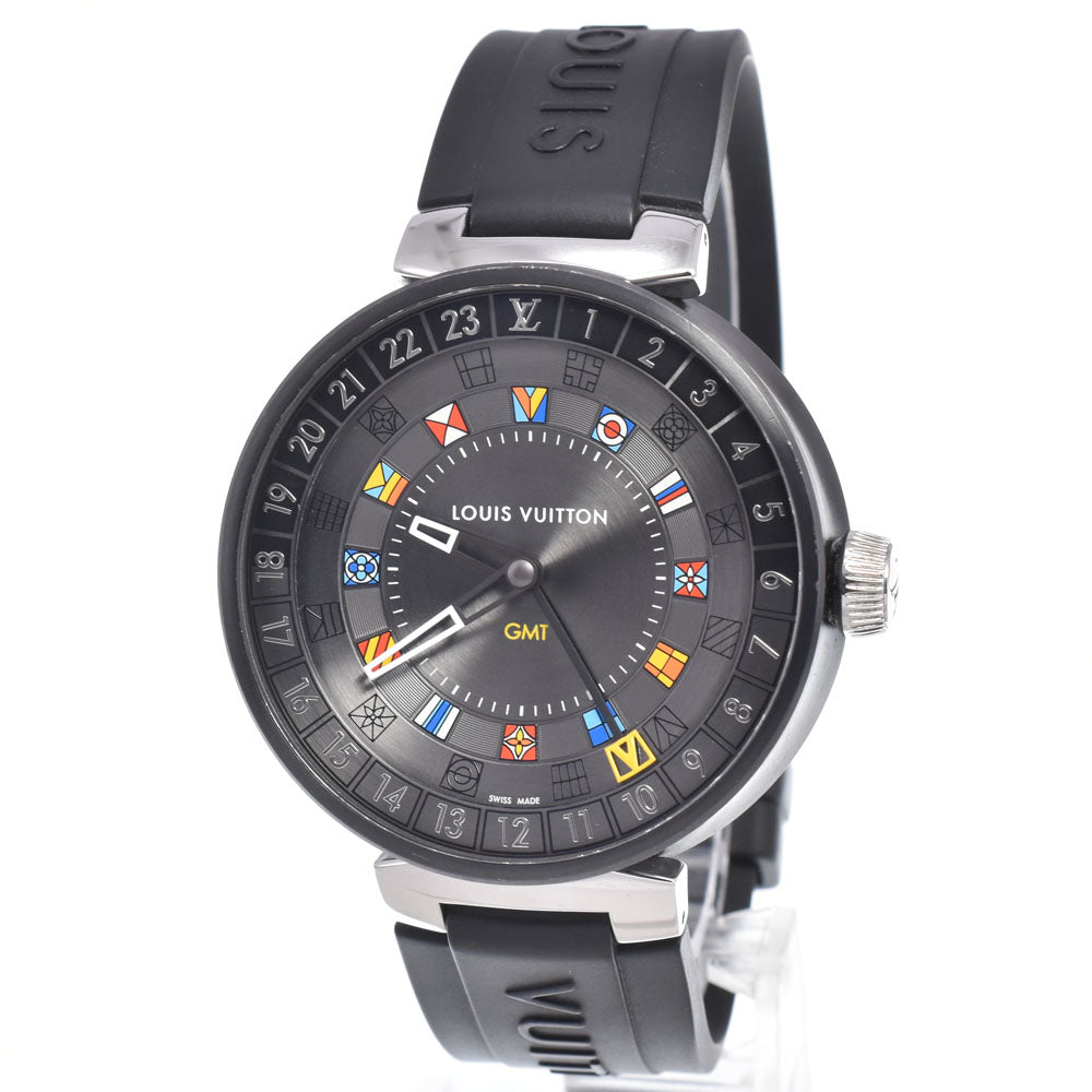 LOUIS VUITTON Tambour Moon Dual Time GMT QA097 GMT gray Dial Quartz Men's
 Watch K#150671