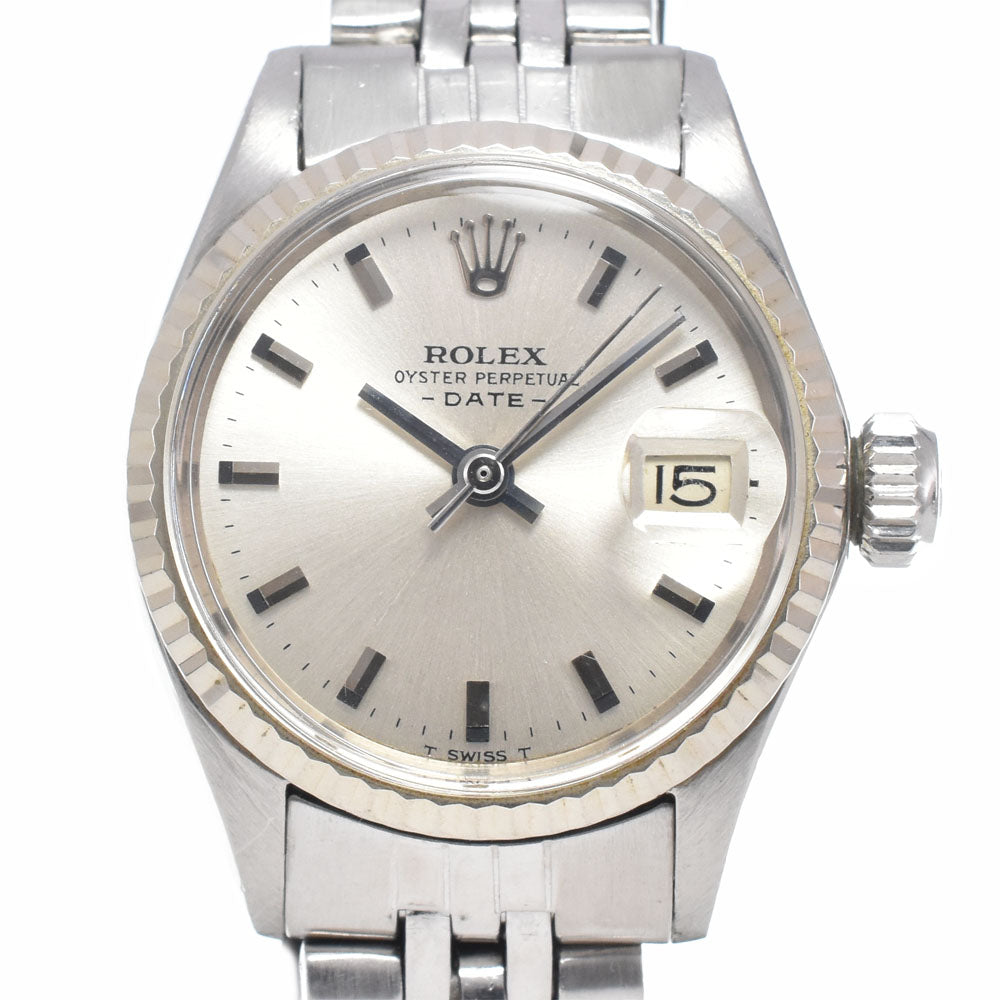 ROLEX Oyster perpetual date 6517 vintage Cal.1161 Date Silver Dial Automatic Ladies
 Watch K#150678