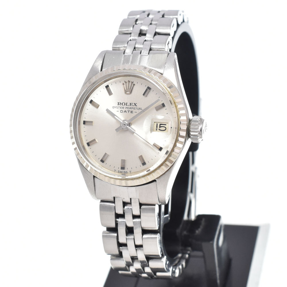 ROLEX Oyster perpetual date 6517 vintage Cal.1161 Date Silver Dial Automatic Ladies
 Watch K#150678
