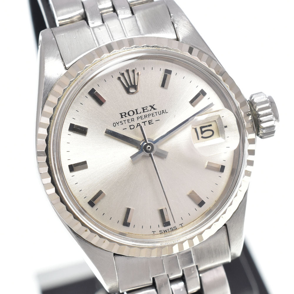 ROLEX Oyster perpetual date 6517 vintage Cal.1161 Date Silver Dial Automatic Ladies
 Watch K#150678