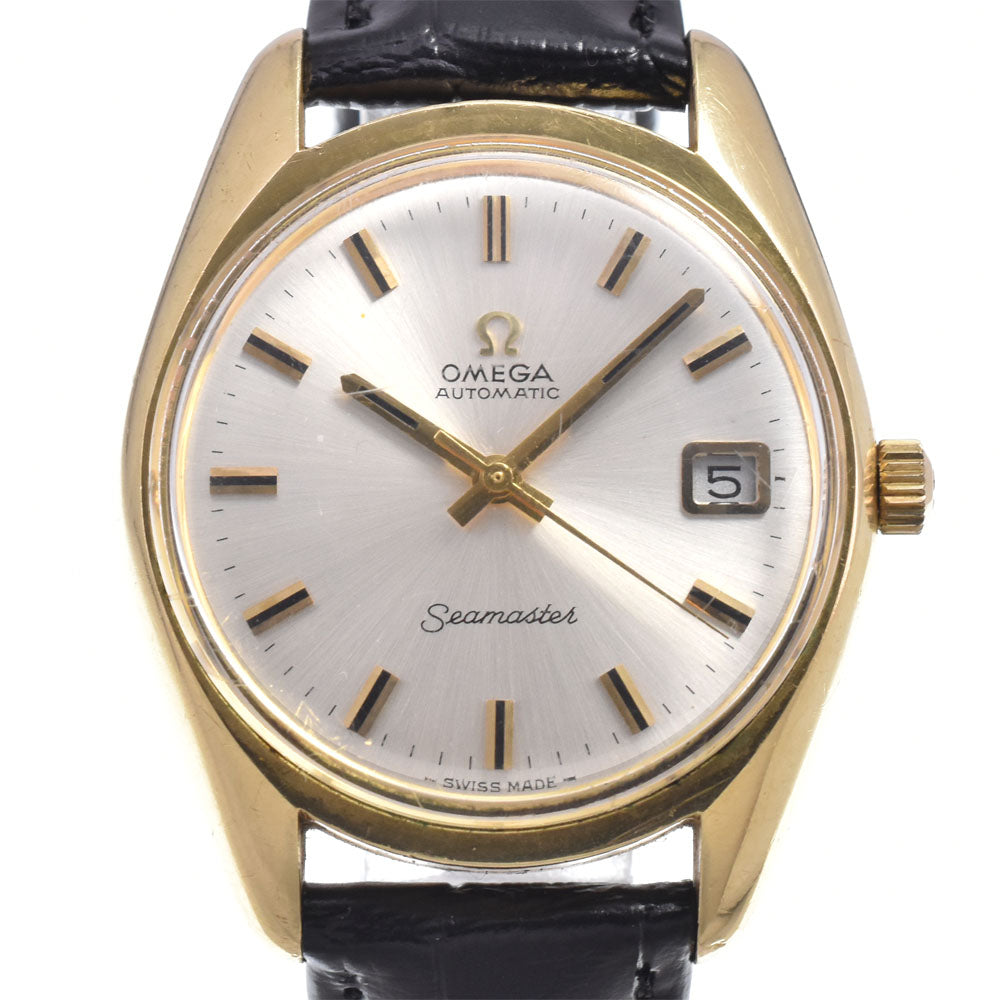 OMEGA Seamaster 166.067 vintage Cap Gold Date Silver Dial Automatic Men's
 Watch O#150684