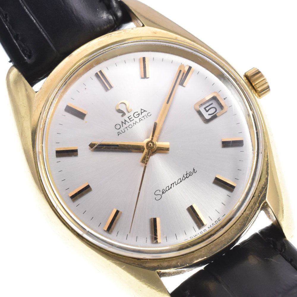 OMEGA Seamaster 166.067 vintage Cap Gold Date Silver Dial Automatic Men's
 Watch O#150684