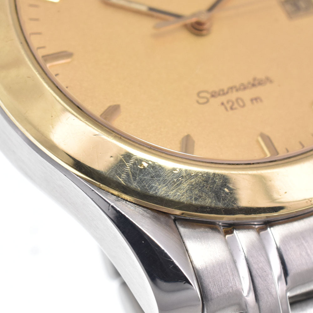 OMEGA Seamaster120M 2411 Date K18YG Bezel gold Dial Quartz Men's
 Watch K#150686