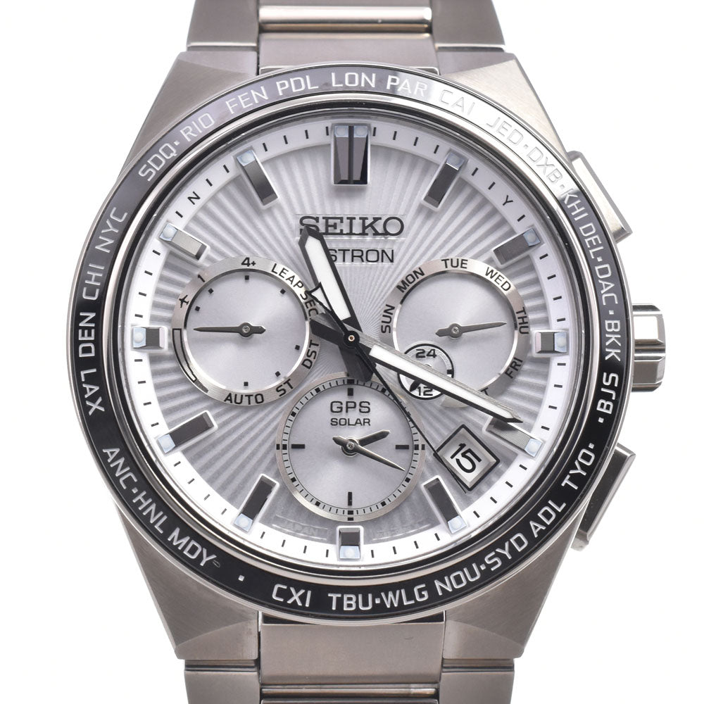 with paper SEIKO Astron SBXC117/5X53-0BV0 Silver Dial GPS Solar Men's
 Watch N#150692