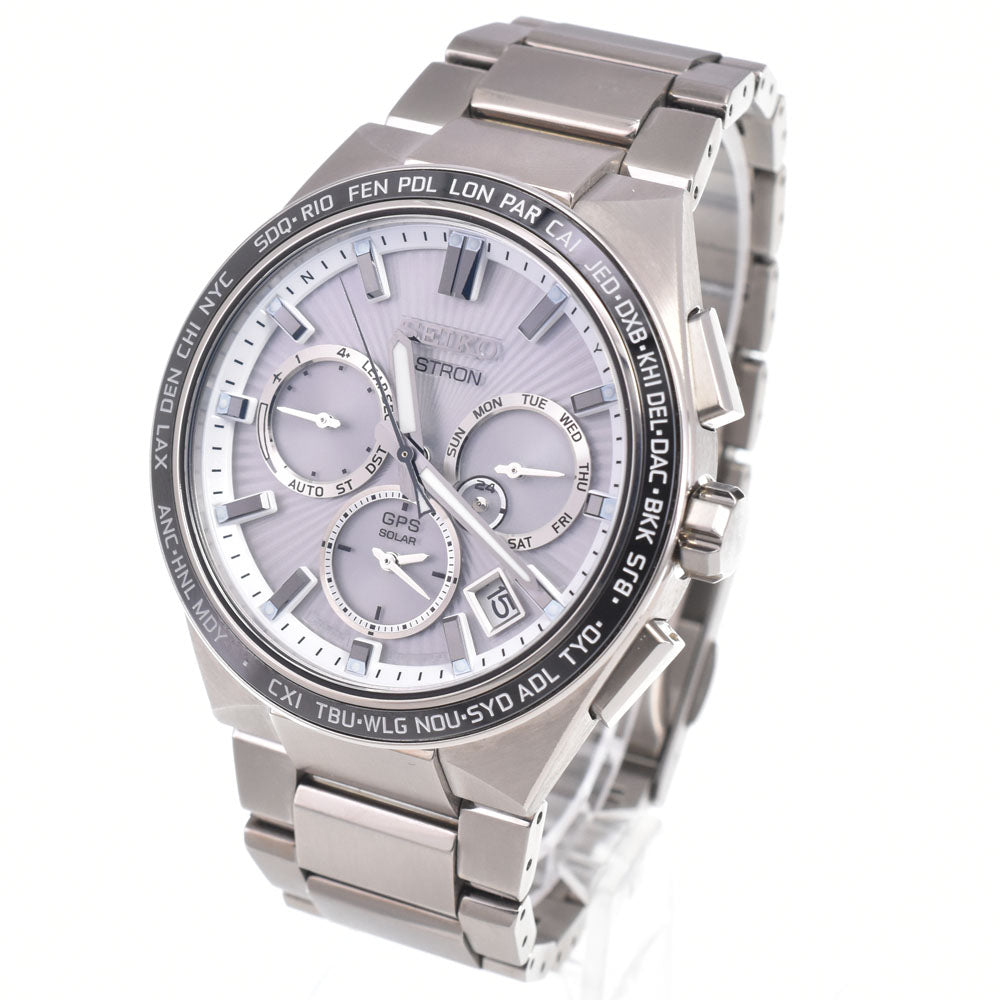 with paper SEIKO Astron SBXC117/5X53-0BV0 Silver Dial GPS Solar Men's
 Watch N#150692