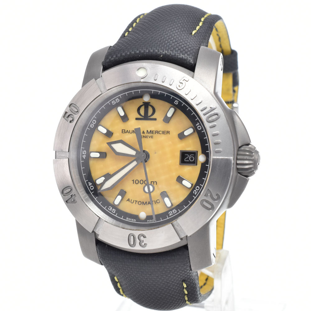 Baume & Mercier Capeland 1000m 65414 Date yellow Dial Automatic Men's
 Watch K#150702