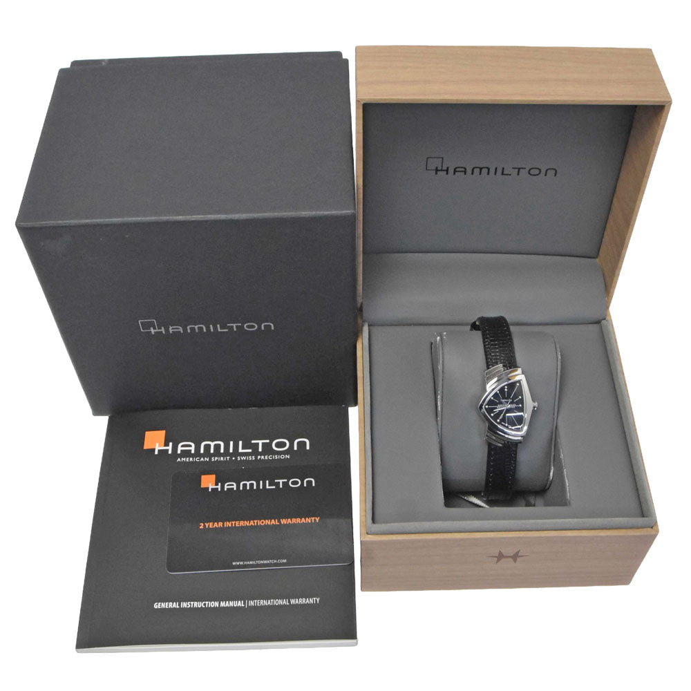 with paper HAMILTON Ventura H242112 black Dial Quartz Ladies
 Watch K#150709