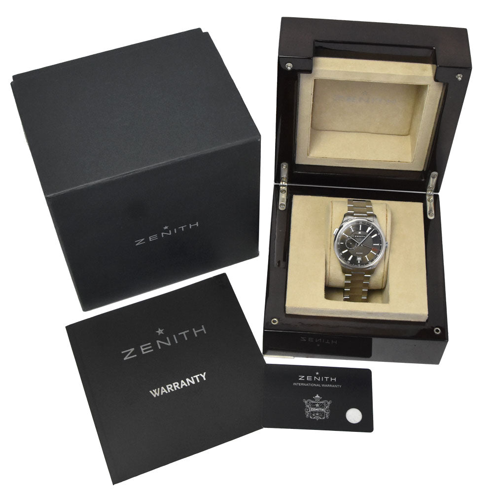 with paper ZENITH captain dual time 03.2130.682/22.M2130 black Dial Automatic Men's
 Watch L#150716