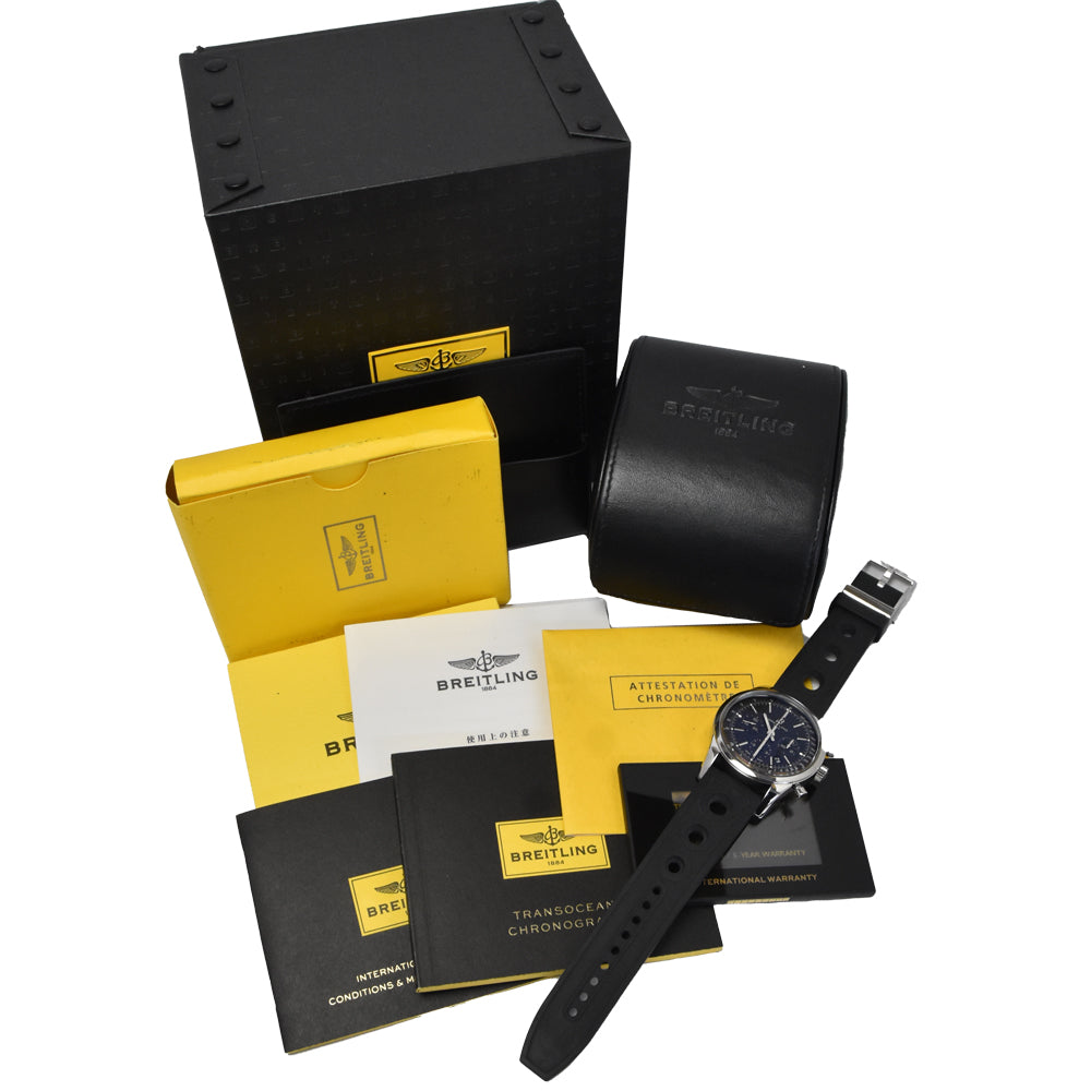 with paper BREITLING Transocean AB0152 black Dial Automatic Men's
 Watch K#150717