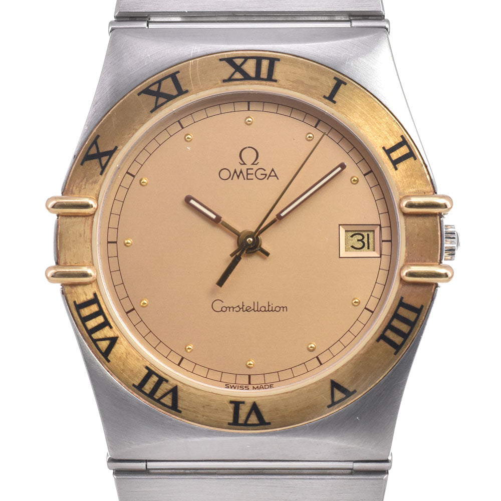 with paper OMEGA Constellation 1410.10 K18YG Bezel gold Dial Quartz Men's
 Watch K#150723