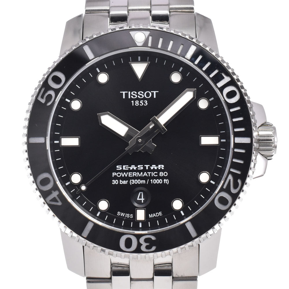 with paper TISSOT Sea star T120407A Date black Dial Automatic Men's
 Watch L#150725