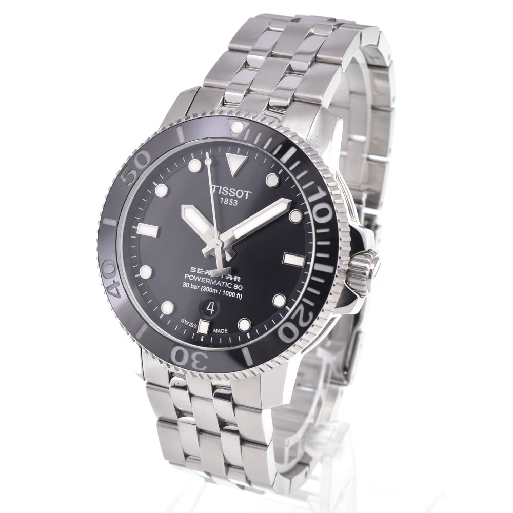 with paper TISSOT Sea star T120407A Date black Dial Automatic Men's
 Watch L#150725