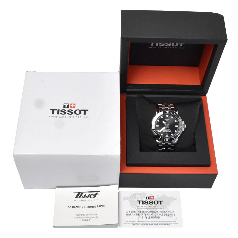 with paper TISSOT Sea star T120407A Date black Dial Automatic Men's
 Watch L#150725