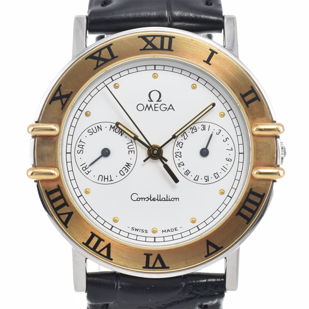 with paper OMEGA Constellation 196.1072 Day-Date Cal.1444 white Dial Quartz Men's
 Watch K#150730