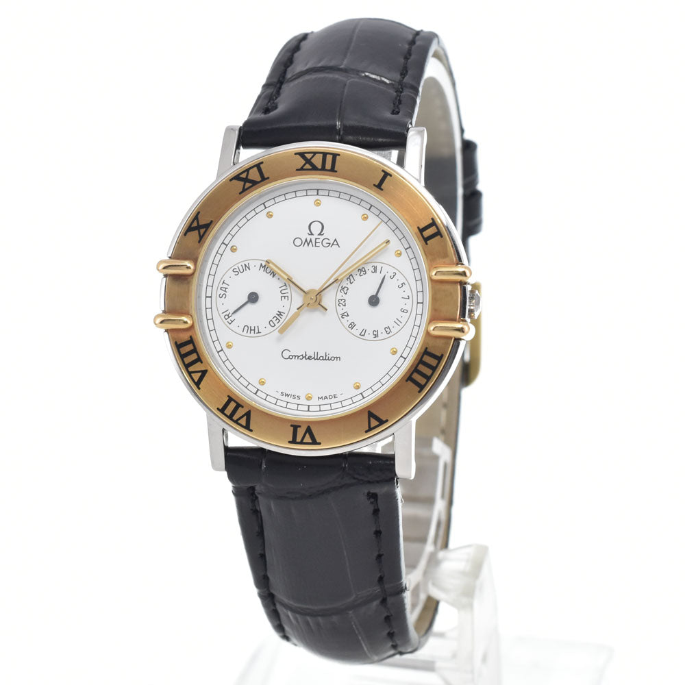 with paper OMEGA Constellation 196.1072 Day-Date Cal.1444 white Dial Quartz Men's
 Watch K#150730