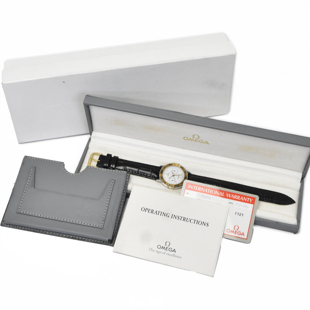 with paper OMEGA Constellation 196.1072 Day-Date Cal.1444 white Dial Quartz Men's
 Watch K#150730
